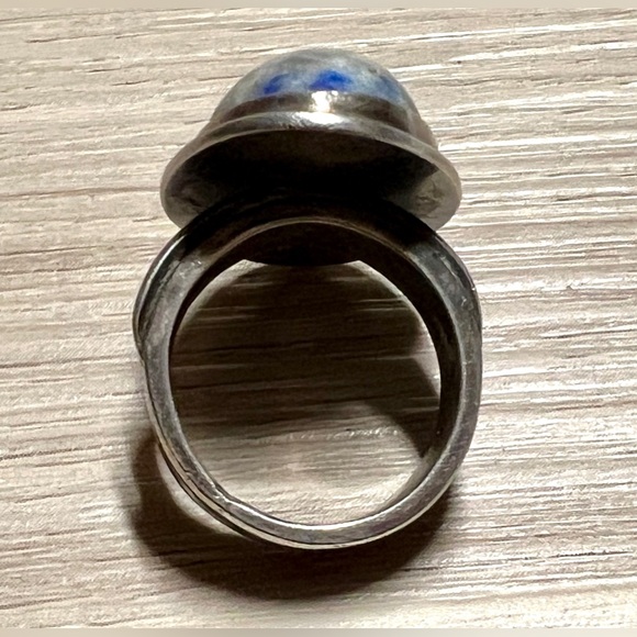 Vintage Native American Navajo Sterling Silver & Blue Lapis Ring, Size 5.75 - Picture 6 of 9